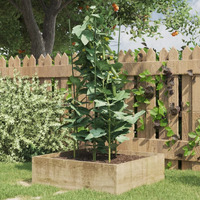 vidaXL Garden Plant Supports with 3 Rings 5 pcs Green 29.5 Steel