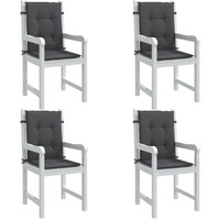 vidaXL Lowback Chair Cushions 4 pcs Melange Anthracite 39.4x19.7x1.6 Fabric