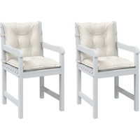 vidaXL Lowback Chair Cushions 2 pcs Melange Cream 39.4x19.7x2.8 Fabric