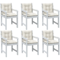 vidaXL Lowback Chair Cushions 6 pcs Melange Cream 39.4x19.7x2.8 Fabric