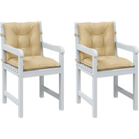 vidaXL Lowback Chair Cushions 2 pcs Melange Beige 39.4x19.7x2.8 Fabric
