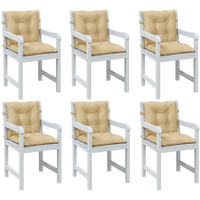 vidaXL Lowback Chair Cushions 6 pcs Melange Beige 39.4x19.7x2.8 Fabric