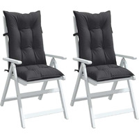 vidaXL Highback Chair Cushions 2 pcs Melange Anthracite 47.2x19.7x2.8 Fabric