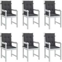 vidaXL Lowback Chair Cushions 6 pcs Melange Anthracite 39.4x19.7x1.6 Fabric