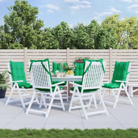 vidaXL Highback Chair Cushions 6 pcs Green Oxford Fabric