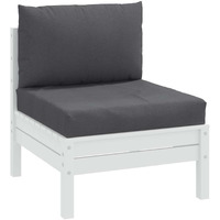 vidaXL Pallet Cushions 2 pcs Melange Anthracite Fabric