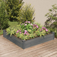 vidaXL Garden Raised Bed with Liner Gray 47.2x47.2x9.8 Solid Wood Fir