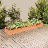vidaXL Garden Raised Bed with Liner Brown 94.5x17.7x9.8 Solid Wood Fir