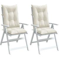 vidaXL Highback Chair Cushions 2 pcs Melange Cream 47.2x19.7x2.8 Fabric