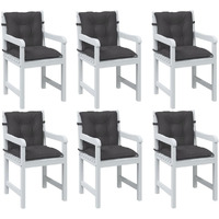 vidaXL Lowback Chair Cushions 6 pcs Melange Anthracite 39.4x19.7x2.8 Fabric