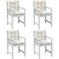 vidaXL Lowback Chair Cushions 4 pcs Melange Cream 39.4x19.7x2.8 Fabric