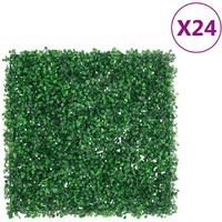 vidaXL Artificial Shrub Leaf Fence24 pcs Green 19.7x19.7