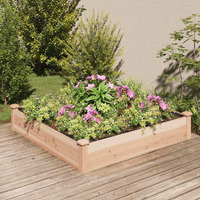 vidaXL Garden Raised Bed with Liner 47.2x47.2x9.8 Solid Wood Fir