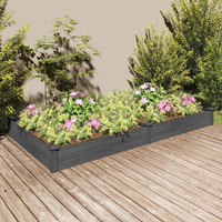 vidaXL Garden Raised Bed with Liner Gray 94.5x47.2x9.8 Solid Wood Fir