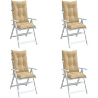 vidaXL Highback Chair Cushions 4 pcs Melange Beige 47.2x19.7x2.8 Fabric