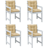vidaXL Lowback Chair Cushions 4 pcs Melange Beige 39.4x19.7x2.8 Fabric
