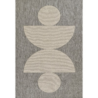 Momeni Vines Collection Indoor and Outdoor Grey Area Rug, 9'3" x 12'6" Sized Mat for Living Room, Bedroom, Hallways, and Home Office