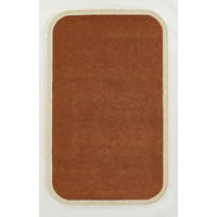 Novogratz by Momeni Tallulah Solid Color Ivory Border Wool Hand Tufted Area Rug, 2'6" X 8' Runner, Copper