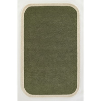 Novogratz by Momeni Tallulah Solid Color Ivory Border Wool Hand Tufted Area Rug, 2' X 4', Green