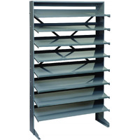 Pick Rack, slopped, single sided, 12D x 36W x 60H, 400 lbs. capacity, includes: (8) shelves, steel (bins not included)