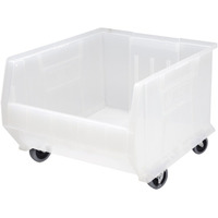 Hulk 24 Container, mobile, 23-7/8L x 18-1/4W x 15H, stackable, polypropylene, clear, Made in USA