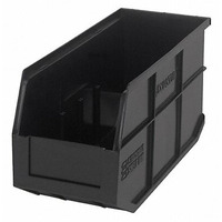 Stackable Shelf Bin, 14W x 6D x 7H, autoclavable up to 250F, polypropylene, black, made in USA