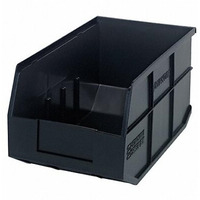 Stackable Shelf Bin, 14W x 8-1/4D x 7H, autoclavable up to 250F, polypropylene, black, made in USA