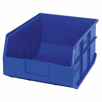 Stackable Shelf Bin, 14W x 11D x 7H, autoclavable up to 250F, polypropylene, blue, made in USA