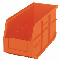 Stackable Shelf Bin, 14W x 6D x 7H, autoclavable up to 250F, polypropylene, orange, made in USA