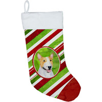 Carolines Treasures Bull Terrier Winter Snowflakes, 11 x 18, Multicolor Christmas, Holiday Stocking, Decoration