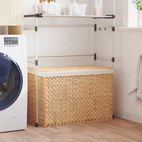 vidaXL Laundry Basket with 3 Sections 29.5x16.7x20.5 Water Hyacinth