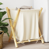 vidaXL Laundry Basket Cream White 17.7x21.7x25 Bamboo