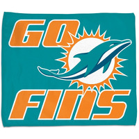 Miami Dolphins Towel 15x18 Rally Style Full Color