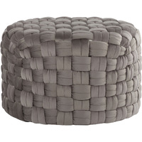 Braided Round 24 Ottoman in Dark Grey Velvet by LumiSource