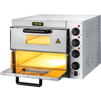 VEVOR Commercial Pizza Oven Countertop, 14 Double Deck Layer, 110V 1950W Stainless Steel Electric Pizza Oven with Stone and Shelf, Multipurpose Indoor Pizza Maker for Restaurant Home Pretzels Baked
