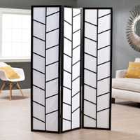 3-Panel Climbing Screen Room Divider, Black