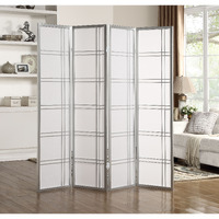 Seto 4-Panel Room Divider Screen, Silver