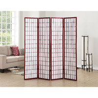 4 Panel Oriental Shoji Screen / Room Divider, Cherry