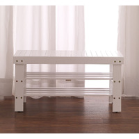 Pina Quality Solid Wood Shoe Bench, White Finish