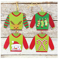 Set of Four Holiday Sweater Ornaments