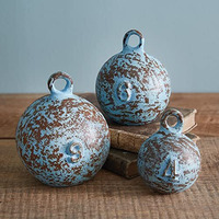 Set of Three Weathered Nautical Weights