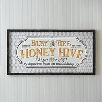 Busy Bee Honey Hive Wall Sign