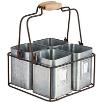 Four Tin Organizer with Handles