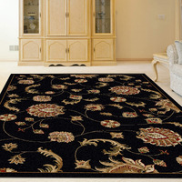 Radici 1835-1011-BLACK Como Rectangular Black Transitional Italy Area Rug- 5 ft. 5 in. W x 7 ft. 7 in. H