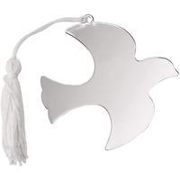 Creative Gifts International 019939 Dove Ornament with White Tassels, Nickel plated