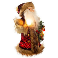 Kurt S. Adler UL1090 10 in.10-Light Burgundy and Brown Santa Treetop