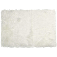 Luxe Faux Fur 676685029638 2 x 3 ft. Hudson Faux Fur Rectangular Rug - Off White