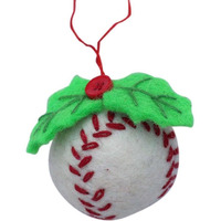 Global Groove GLG50035-01-241456 Handmade & Fair Trade Baseball Felt Ornament