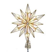 Kurt S. Adler UL3150 10-Light 12 Point Capiz Star & Center Gem Treetop