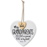 Lighthouse Christian Products 138273 Grandparents Heart Ornament